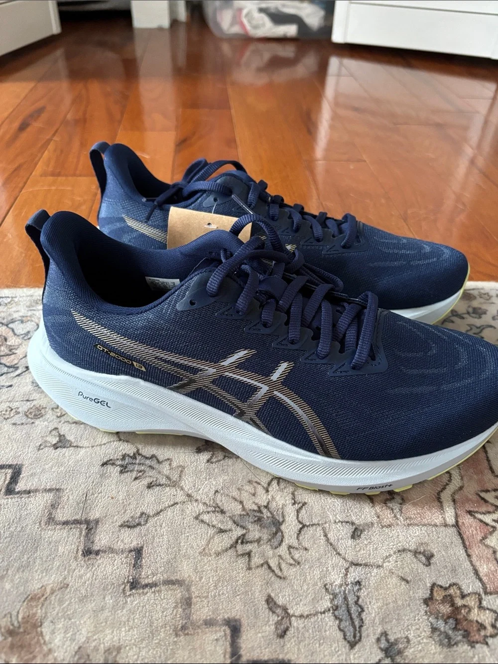 ASICS Navy Athletic Running Shoes with Gold Accents GT 2000 13 - Picture 3 of 8